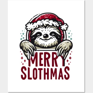 Funny Merry Slothmas Christmas Pajama for Sloth Lovers Posters and Art